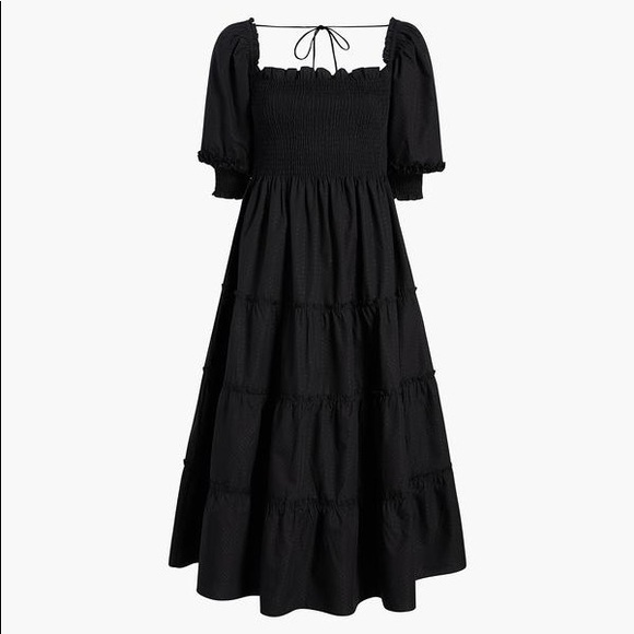 Hill House Nesli Nap Dress In Black Dot - Picture 4 of 5